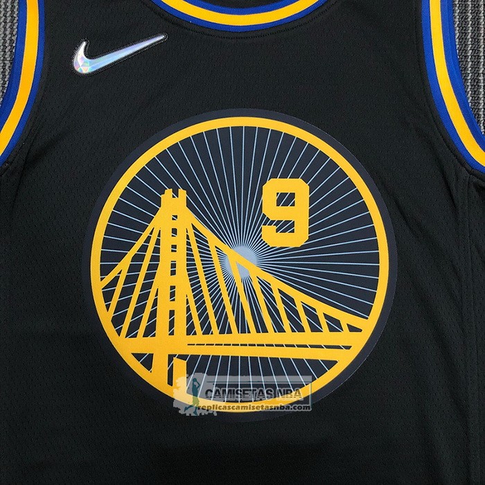 Camiseta Golden State Warriors Andre Iguodala NO 9 Ciudad 2021-22 Negro